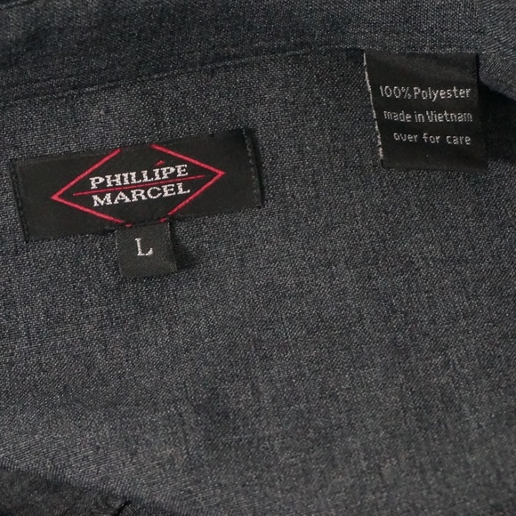 Phillipe Marcel Long Sleeve Pearl Button Shirt Large - Picture 8 of 8